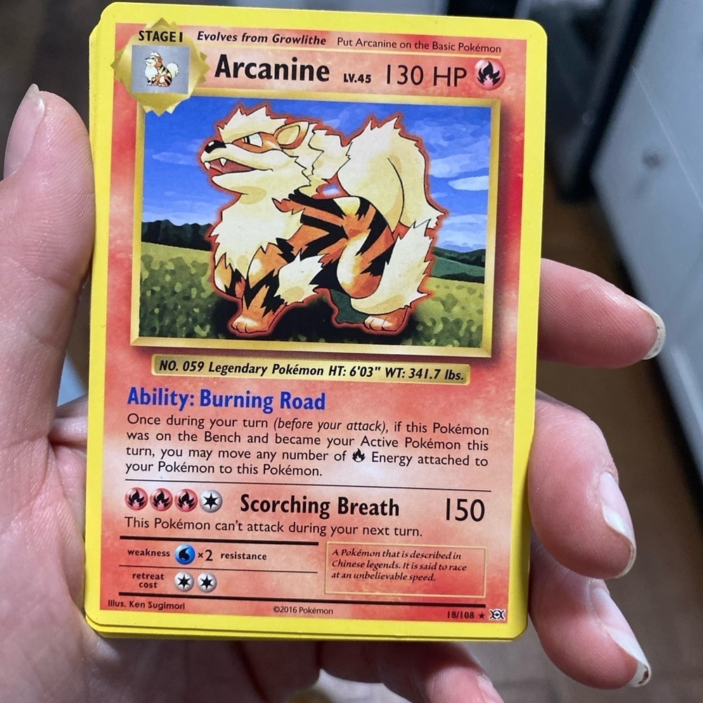 Arcanine Pokémon Card - Red and Yellow